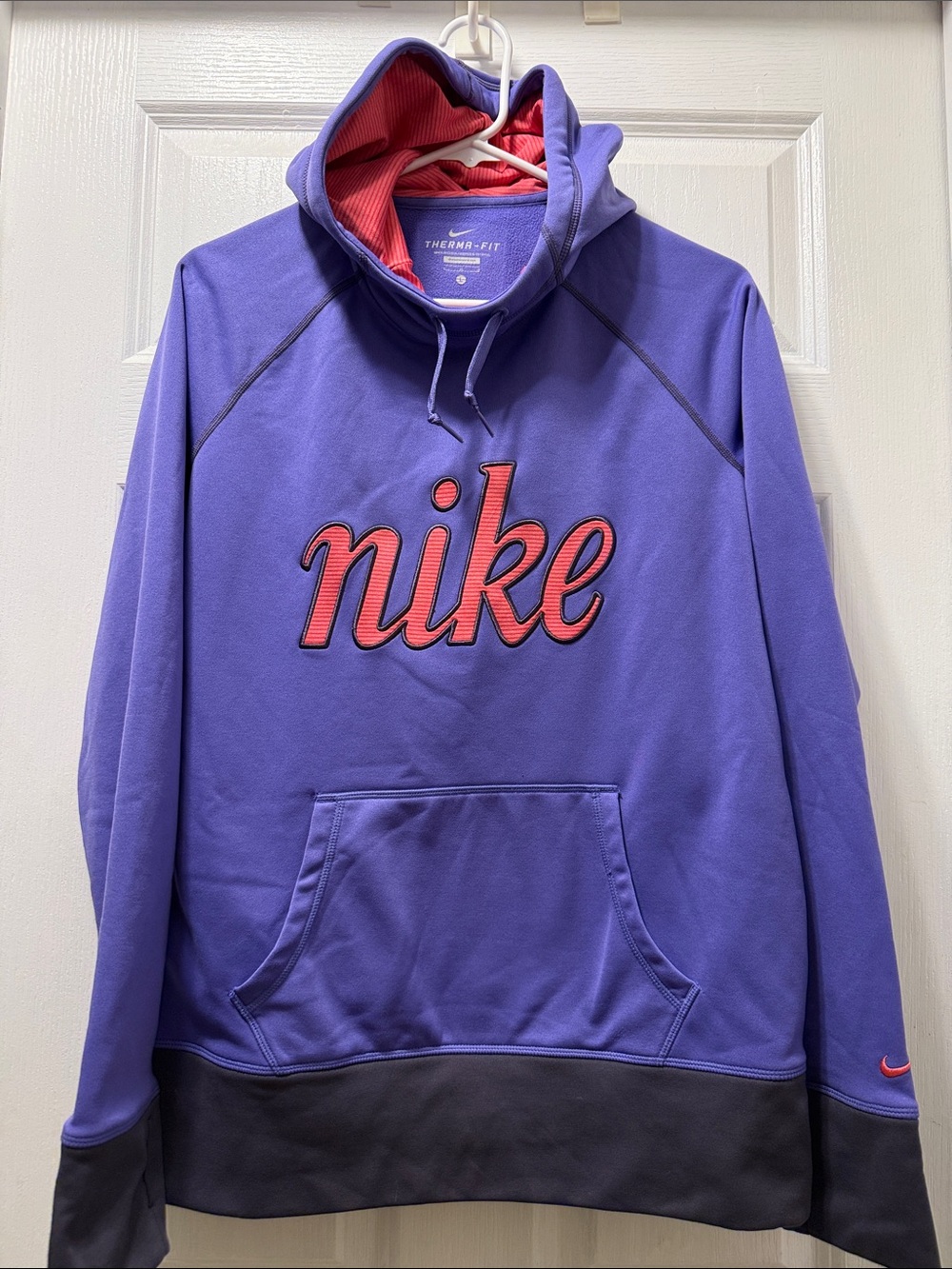 Nike Purple Pullover Hoodie with Redish/pink Script